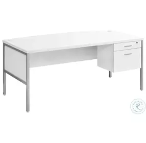 7725 White And Silver 72" Computer Desk