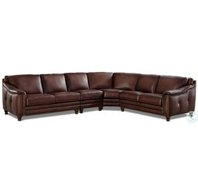 Bexley Caramel Top Grain Leather 4 Piece Sectional