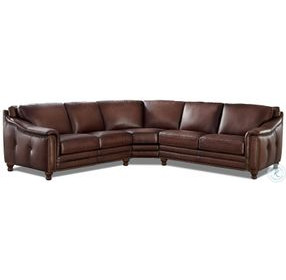 Bexley Caramel Top Grain Leather 3 Piece Sectional