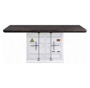 Cargo Antique Walnut and White 66" Rectangular Dining Table