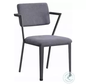 Cargo Gray Fabric and Gunmetal Dining Chair Set of 2