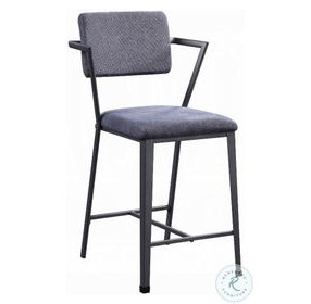 Cargo Fabric and Gunmetal Counter Height Chair Set of 2