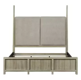 Proximity Place Barley Buff and Beige King Upholstered Poster Bed
