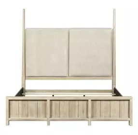 Proximity Place Barley Buff and Beige Queen Upholstered Poster Bed