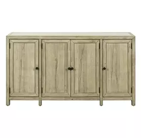 Central Place Barley Buff and White 4 Door Stone Top Accent Buffet
