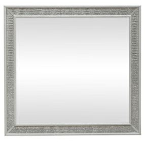 Reflections Pearl White and Rhinestone Lighted Rectangular Mirror