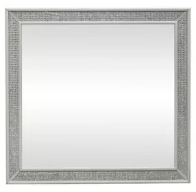 Reflections Pearl White and Rhinestone Lighted Rectangular Mirror