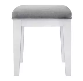 Reflections Gray Upholstered Vanity Stool