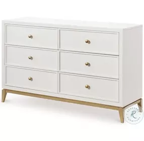 Chelsea White And Gold Youth Dresser by Rachael Ray