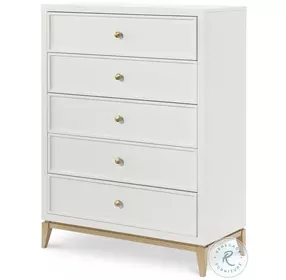 Chelsea White And Gold Youth Drawer Chest by Rachael Ray