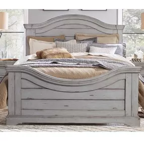 Stonebrook Light Distressed Antique Gray Queen Panel Bed