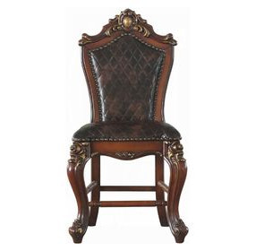 Picardy Brown Upholstered Counter Height Chair with Nailhead Trim Set of 2