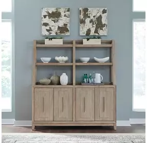 Brentwood Sandstone 4 Door Sideboard with Hutch
