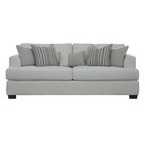 Claudia Natural Off White 92.5" Sofa with Throw Pillows
