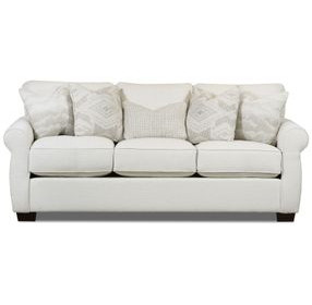 Hobnob Cotton Off White Performance Fabric 91" Sofa