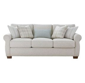 Laredo Stone Beige 91" Sofa with Throw Pillows