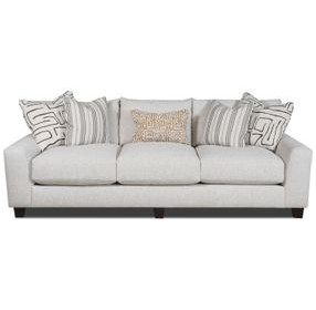 Durango Pewter Off White Performance Fabric 100" Sofa with Throw Pillows