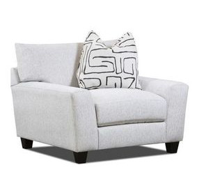 Durango Pewter Off White Performance Fabric Accent Chair with Throw Pillow