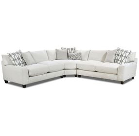 Contour Natural Off White 3 Piece Modular Sectional with Pillows
