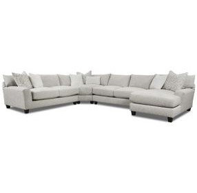 Durango Moose Beige 4 Piece Modular Sectional with RAF Chaise and Pillows