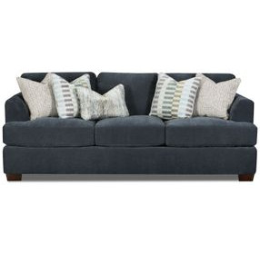 Elise Ink Gray 93" Sofa with Throw Pillows