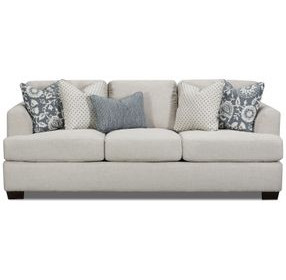 Prelude Feather Tan 93" Sofa with Throw Pillows