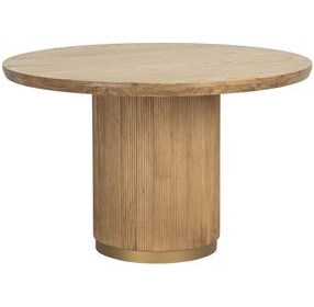 Thessaly Rustic Oak 48" Round Dining Table