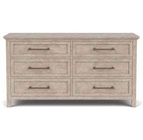 Bennett Frosted Gray 6 Drawer Dresser