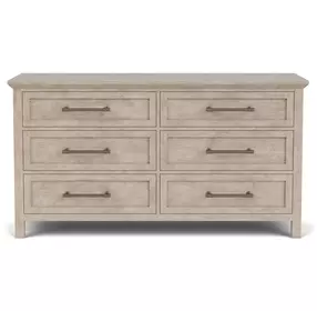 Bennett Frosted Gray 6 Drawer Dresser