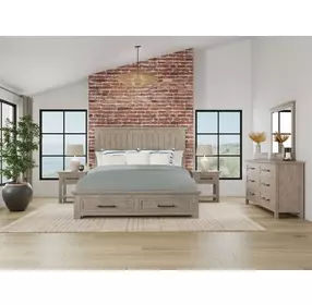 Bennett Frosted Gray Storage Panel Bedroom Set