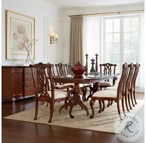 Orchard Crest Classic Antique Cherry Extendable Pedestal Dining Room Set
