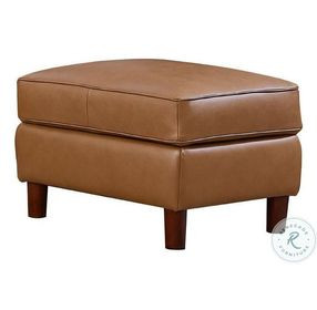 Isla Cognac Top Grain Leather Ottoman
