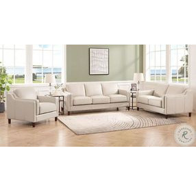 Isla Vanilla Leather Living Room Set