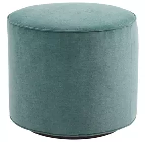 Waverly Silverado Green Upholstered Round Swivel Ottoman