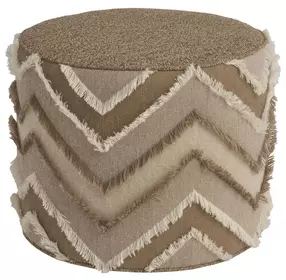 Silverado Brown Upholstered Round Waverly Swivel Ottoman
