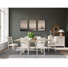 Glenndale Aged White and Wheat Extendable Rectangular Dining Room Set