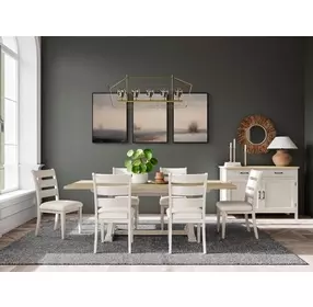 Glenndale Aged White and Wheat Extendable Rectangular Dining Room Set