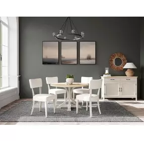 Glenndale Aged White and Wheat Round Dining Room Set