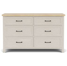 Glenndale Aged White and Wheat 6 Drawer Dresser