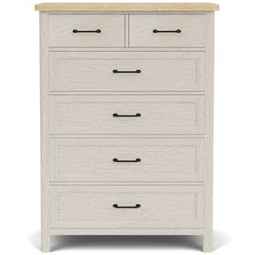 Glenndale Aged White and Wheat 5 Drawer Chest