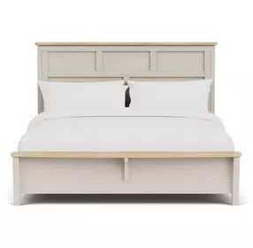 Glenndale Aged White Queen Panel Bed
