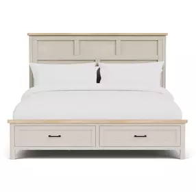 Glenndale Aged White Queen Storage Panel Bed