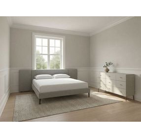 Zest Dark Gray Upholstered Wall Panel Bedroom Set