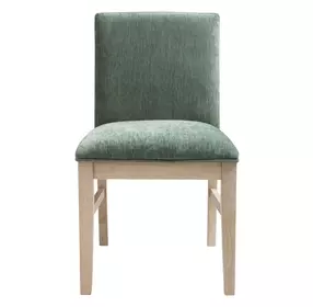 West End Sage Green and Natural Maple Upholstered Parson Side Chair Set of 2