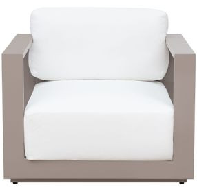 Ornelle Stinson White Performance Fabric Upholstered Outdoor Armchair