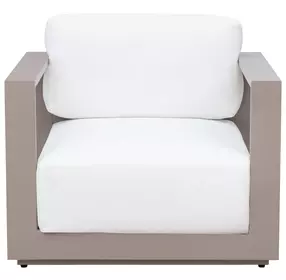 Tavira Stinson White Performance Fabric Upholstered Outdoor Arm Chair