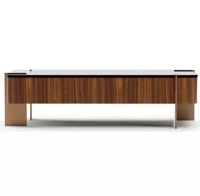 Altura Smoked Walnut Rectangular Glass Top Cocktail Table