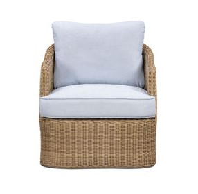 Axel Blue Performance Fabric Upholstered Outdoor Accent Chair