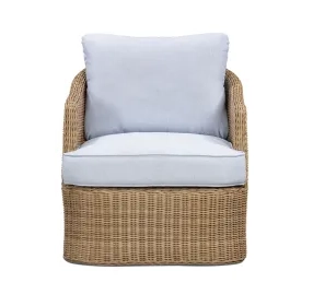 Axel Blue Performance Fabric Upholstered Outdoor Accent Chair