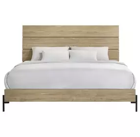 Newhall Vintage Oak Melamine King Panel Bed
